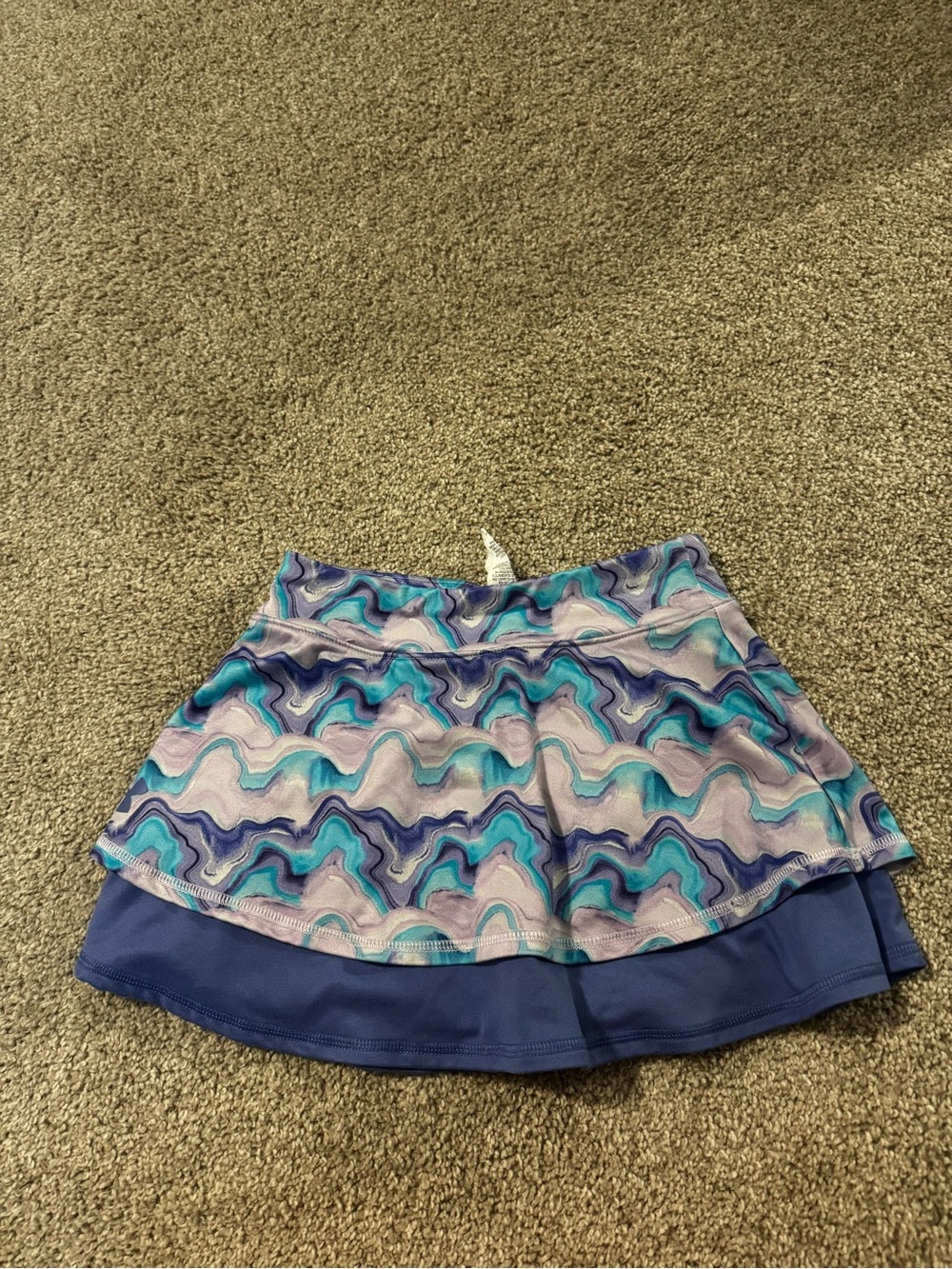 Under Armour Girls Blue & Teal Wave-Print Skort
